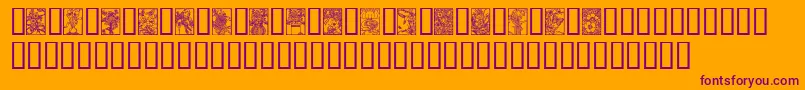 ArtNouveauFlowers Font – Purple Fonts on Orange Background