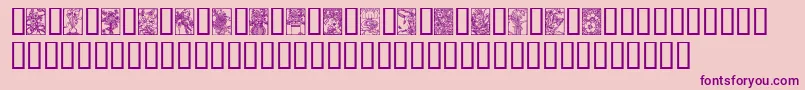 ArtNouveauFlowers Font – Purple Fonts on Pink Background