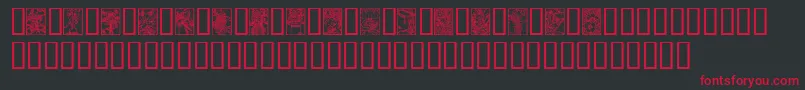ArtNouveauFlowers Font – Red Fonts on Black Background