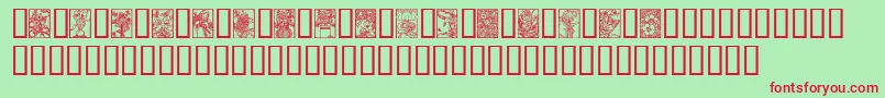 Weitere Informationen zur ArtNouveauFlowers-Schriftart ArtNouveauFlowers-Schriftart – Rote Schriften auf grünem Hintergrund