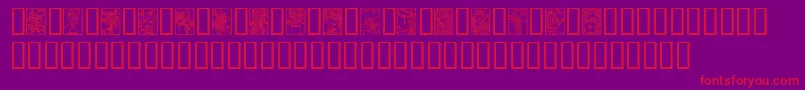ArtNouveauFlowers Font – Red Fonts on Purple Background