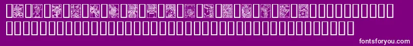 Więcej informacji o czcionce ArtNouveauFlowers Czcionka ArtNouveauFlowers – białe czcionki na fioletowym tle