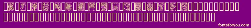 ArtNouveauFlowers-Schriftart – Gelbe Schriften auf violettem Hintergrund