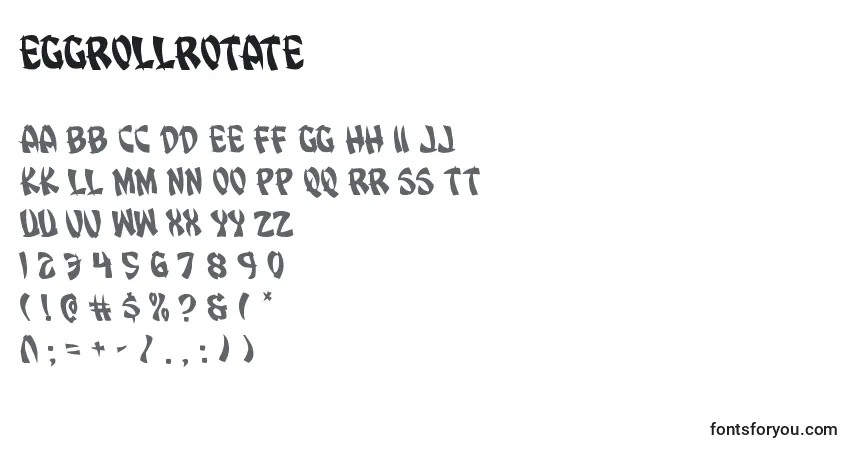 Шрифт Eggrollrotate – алфавит, цифры, специальные символы