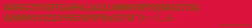 Eggrollrotate Font – Brown Fonts on Red Background