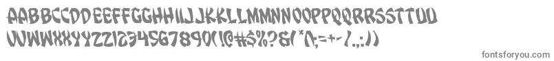 Eggrollrotate-fontti – harmaat kirjasimet valkoisella taustalla