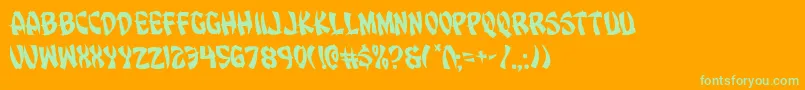 Więcej informacji o czcionce Eggrollrotate Czcionka Eggrollrotate – zielone czcionki na pomarańczowym tle