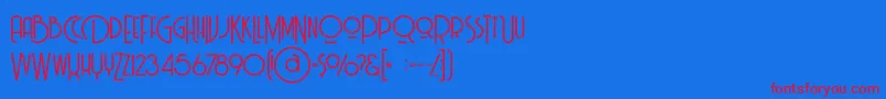 Billionairemediumgrunge Font – Red Fonts on Blue Background