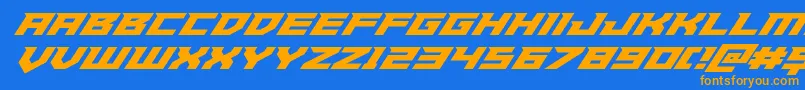 Paladinssuperital Font – Orange Fonts on Blue Background