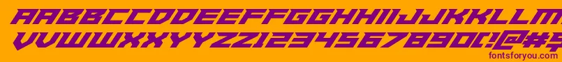 フォントPaladinssuperital – オレンジの背景に紫のフォント