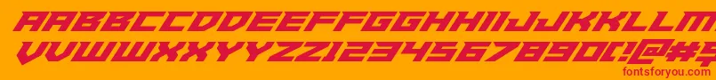 フォントPaladinssuperital – オレンジの背景に赤い文字