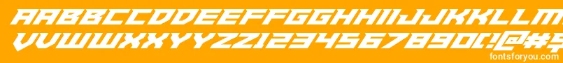 Paladinssuperital-Schriftart – Weiße Schriften auf orangefarbenem Hintergrund