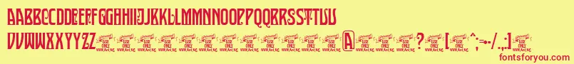 SultancafePersonalUse Font – Red Fonts on Yellow Background