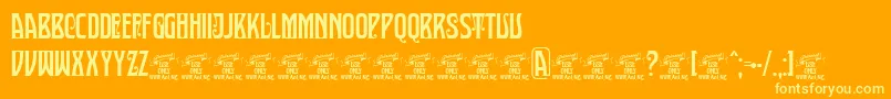 SultancafePersonalUse-Schriftart – Gelbe Schriften auf orangefarbenem Hintergrund