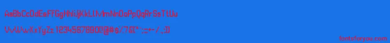 GvbBusPid13x8 Font – Red Fonts on Blue Background