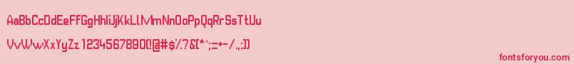 Fonte GvbBusPid13x8 – fontes vermelhas em um fundo rosa