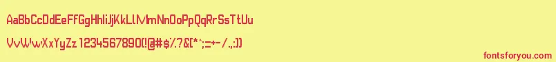 Шрифт GvbBusPid13x8 – красные шрифты на жёлтом фоне