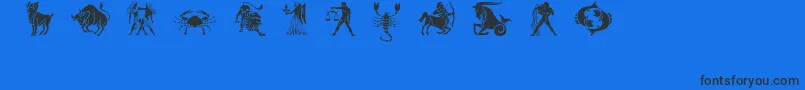 Czcionka Slzodiacstencils – czarne czcionki na niebieskim tle
