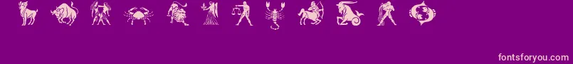 Slzodiacstencils Font – Pink Fonts on Purple Background