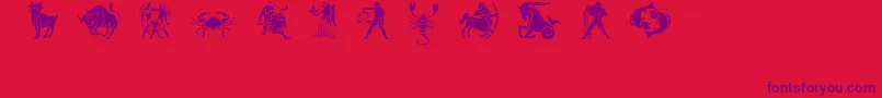 Fonte Slzodiacstencils – fontes roxas em um fundo vermelho