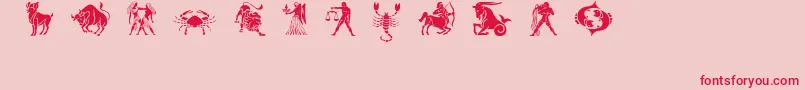 Шрифт Slzodiacstencils – красные шрифты на розовом фоне