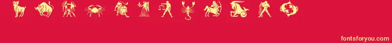 Шрифт Slzodiacstencils – жёлтые шрифты на красном фоне