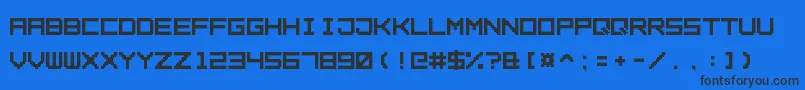 Czcionka SquarePixel7 – czarne czcionki na niebieskim tle