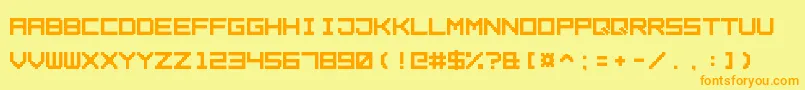 Fonte SquarePixel7 – fontes laranjas em um fundo amarelo