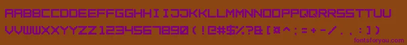 Czcionka SquarePixel7 – fioletowe czcionki na brązowym tle