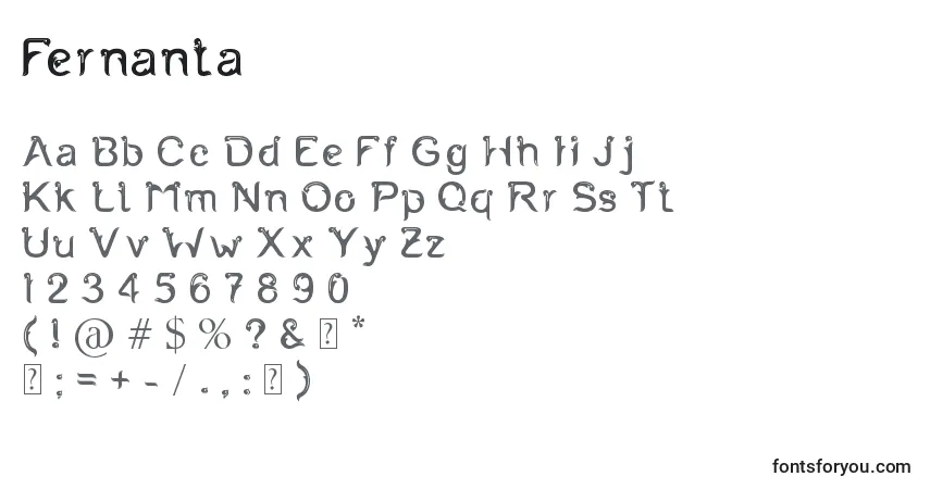 Шрифт Fernanta – алфавит, цифры, специальные символы