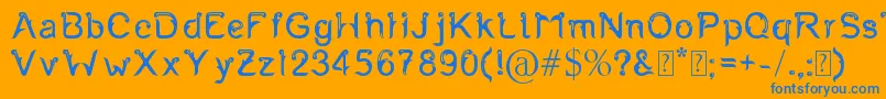 Fernanta Font – Blue Fonts on Orange Background