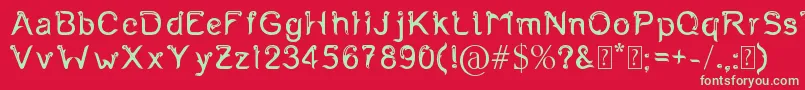 フォントFernanta – 赤い背景に緑の文字
