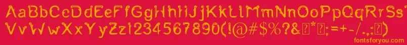 Fernanta-Schriftart – Orangefarbene Schriften auf rotem Hintergrund