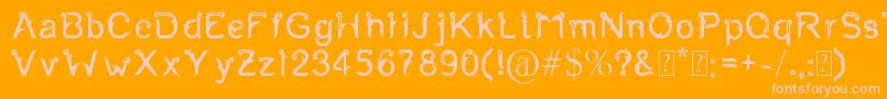 Fernanta-Schriftart – Rosa Schriften auf orangefarbenem Hintergrund