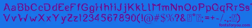 Fernanta-Schriftart – Violette Schriften auf blauem Hintergrund