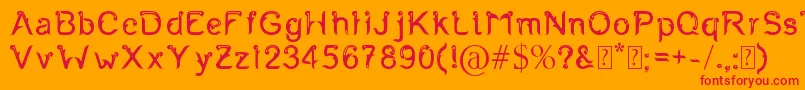 Fernanta-Schriftart – Rote Schriften auf orangefarbenem Hintergrund