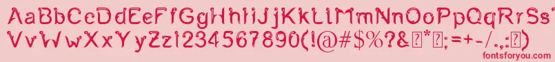 フォントFernanta – ピンクの背景に赤い文字