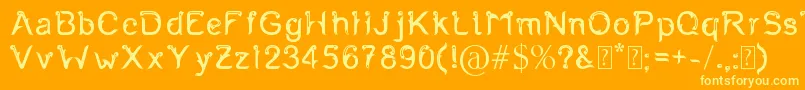 フォントFernanta – オレンジの背景に黄色の文字