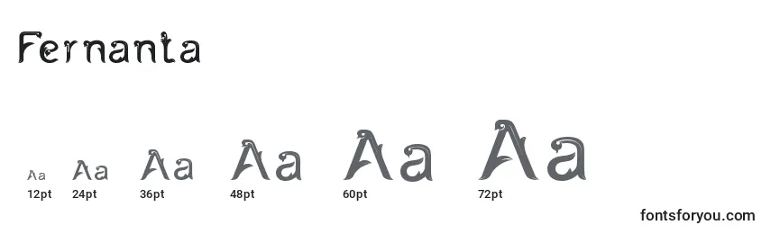 Размеры шрифта Fernanta