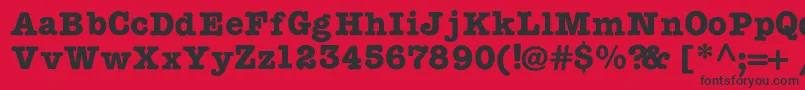 TypewritercBold Font – Black Fonts on Red Background