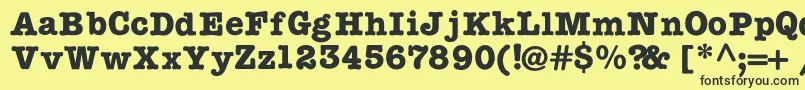 TypewritercBold Font – Black Fonts on Yellow Background