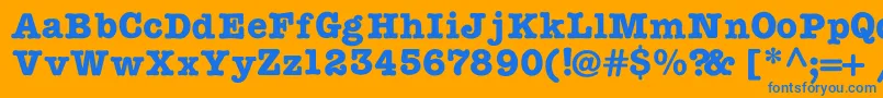 TypewritercBold Font – Blue Fonts on Orange Background