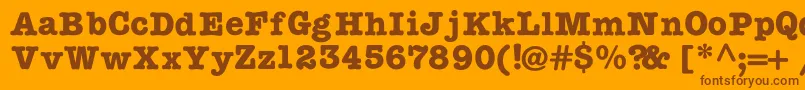 TypewritercBold Font – Brown Fonts on Orange Background