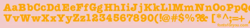 TypewritercBold Font – Orange Fonts on Pink Background