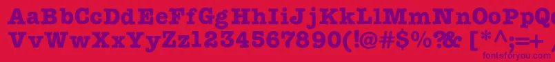 TypewritercBold Font – Purple Fonts on Red Background