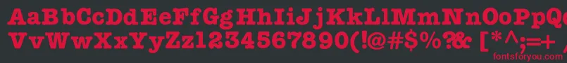 TypewritercBold Font – Red Fonts on Black Background
