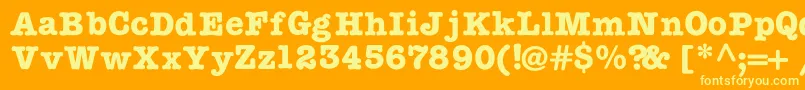 TypewritercBold Font – Yellow Fonts on Orange Background