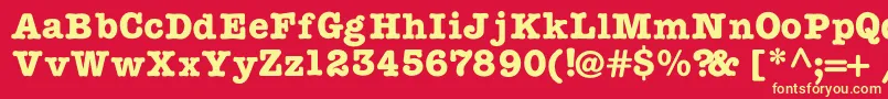 TypewritercBold Font – Yellow Fonts on Red Background