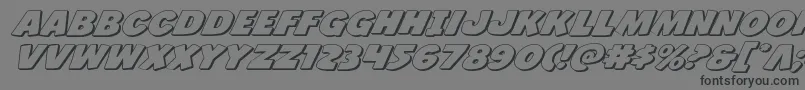 Jcandlestick3Dexpand-Schriftart – Schwarze Schriften auf grauem Hintergrund