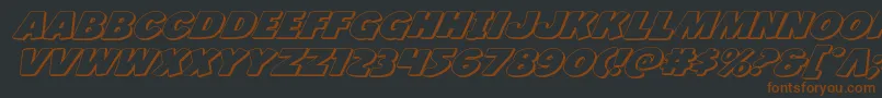 Jcandlestick3Dexpand-fontti – ruskeat fontit mustalla taustalla